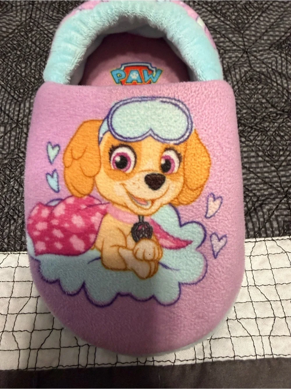 Paw Patrol Pink Girls Slippers with Skye & Everest Graphics size 7/8 toddler